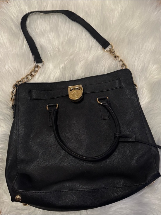 MICHAEL Michael Kors Handbags - Micheal Kors Black Leather Tote Bag with Gold Hardware - Women Bags